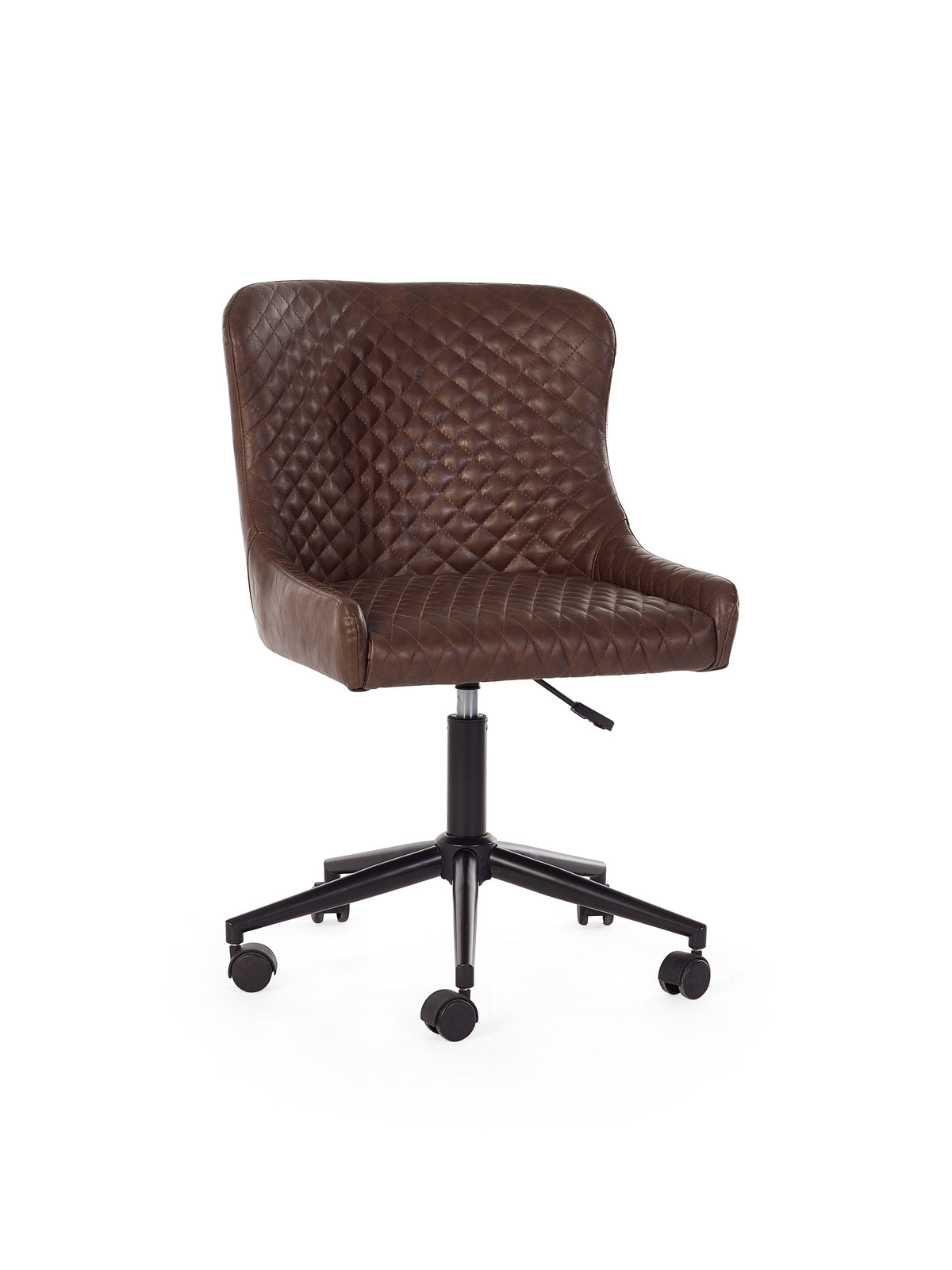 Luxe Office Chair In Brown Faux Leather