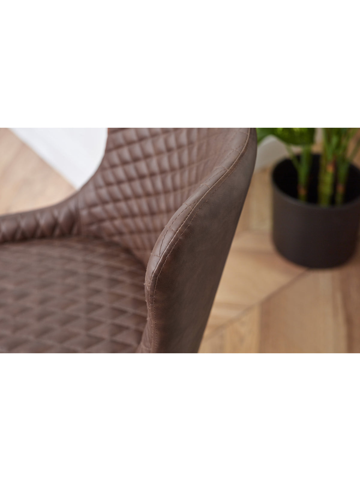 Luxe Office Chair In Brown Faux Leather