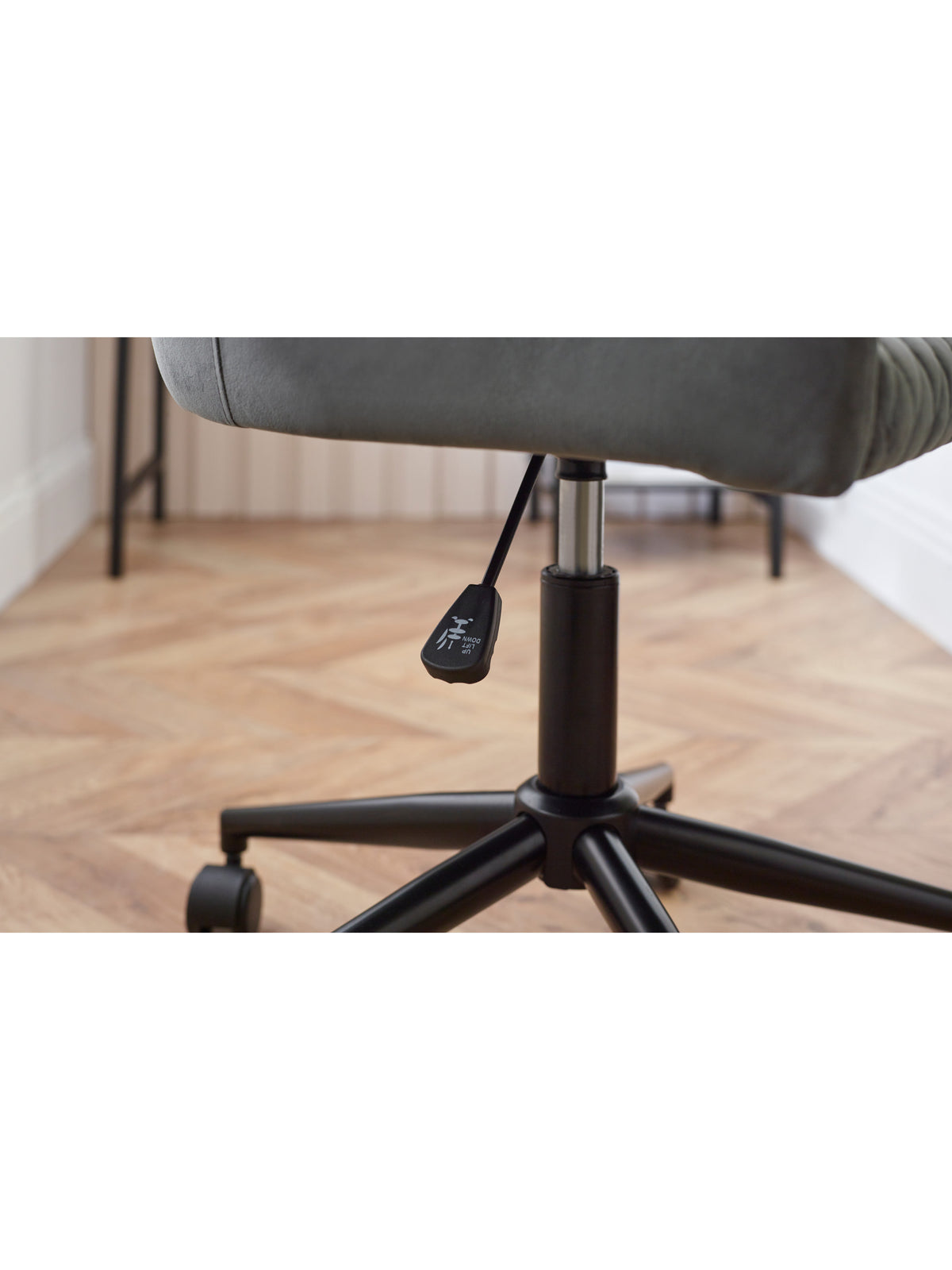 Luxe Office Chair In Grey Velvet