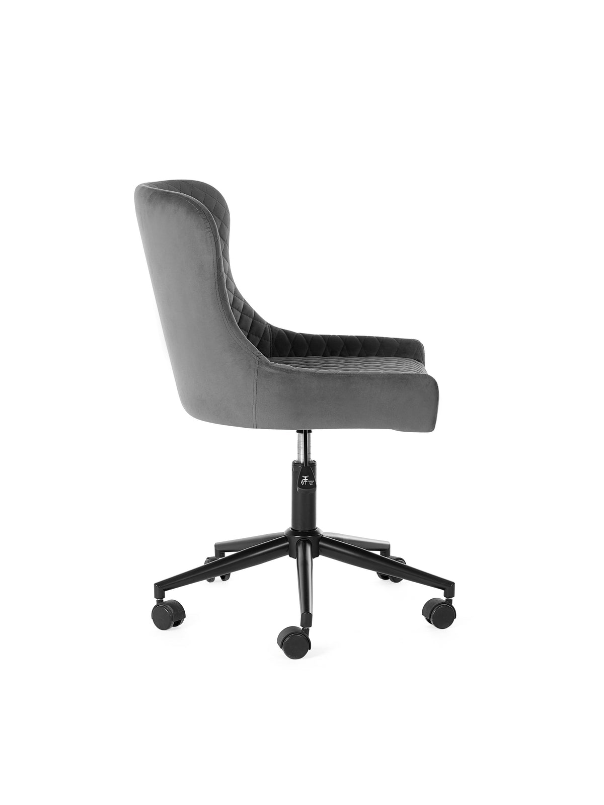 Luxe Office Chair In Grey Velvet