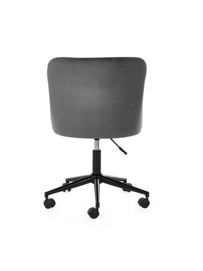 Luxe Office Chair In Grey Velvet