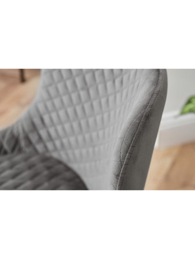Luxe Office Chair In Grey Velvet