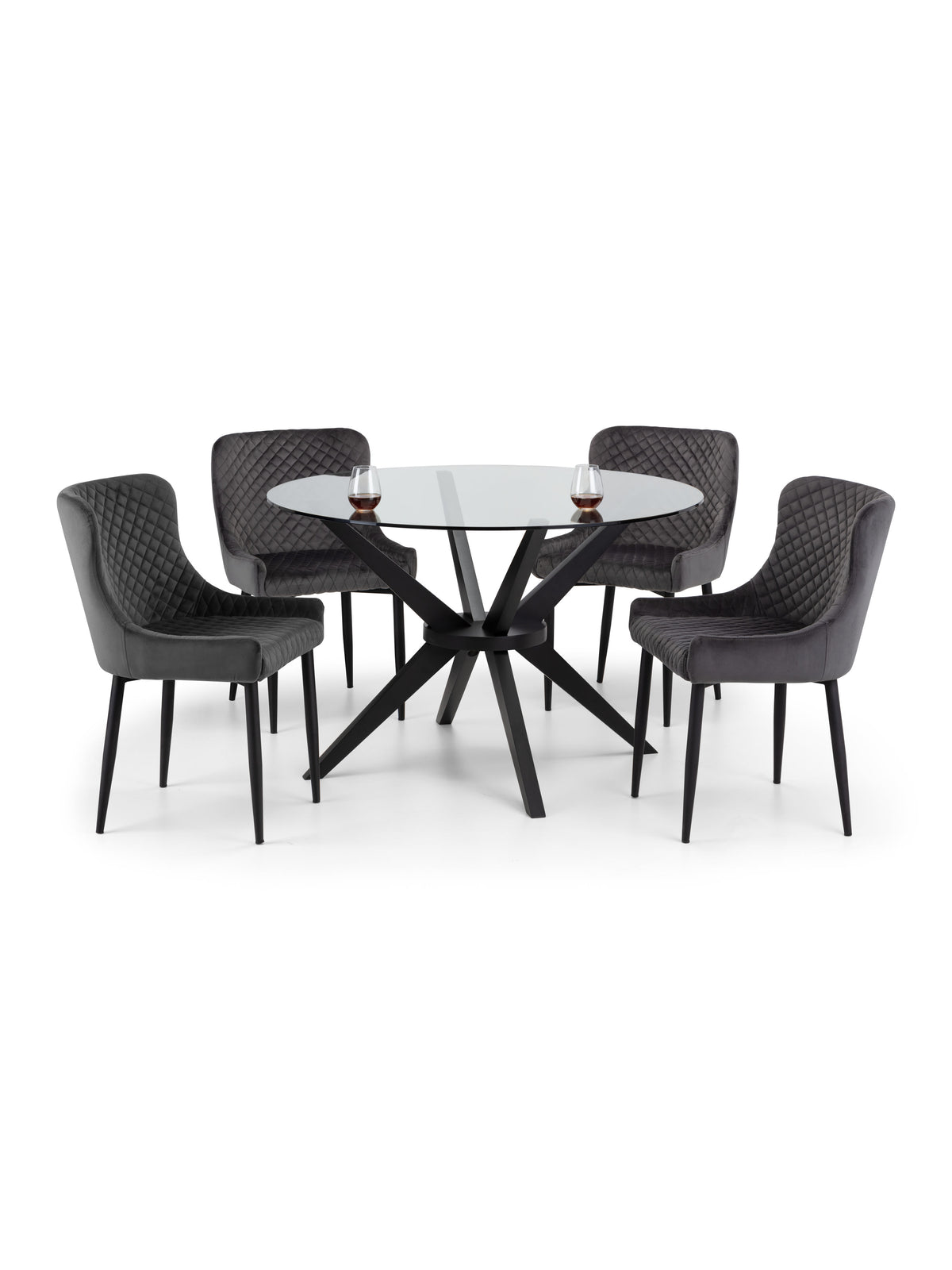 Luxe Velvet Dining Chairs - Grey (Set Of 2)