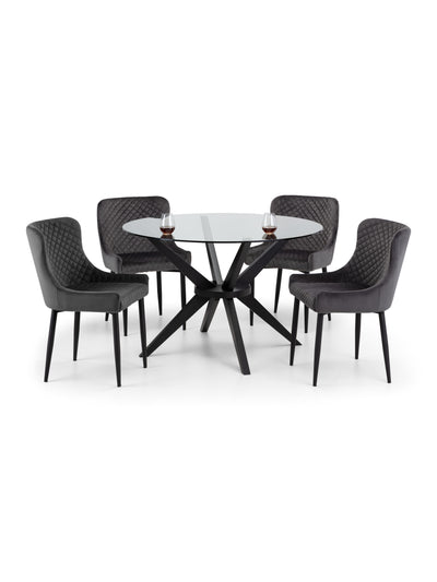 Luxe Velvet Dining Chairs - Grey (Set Of 2)
