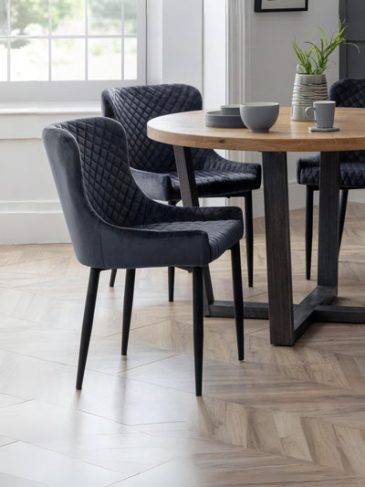 Luxe Velvet Dining Chairs - Grey (Set Of 2)