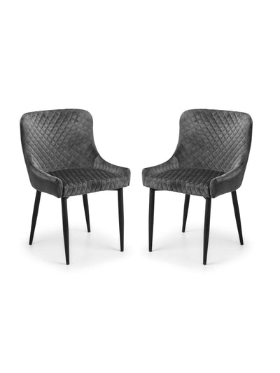 Luxe Velvet Dining Chairs - Grey (Set Of 2)