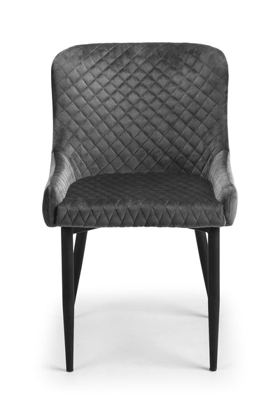 Luxe Velvet Dining Chairs - Grey (Set Of 2) – Julian Bowen, view 4