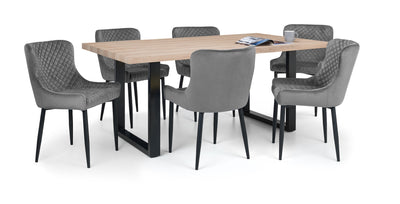 Luxe Velvet Dining Chairs - Grey (Set Of 2) – Julian Bowen, view 6