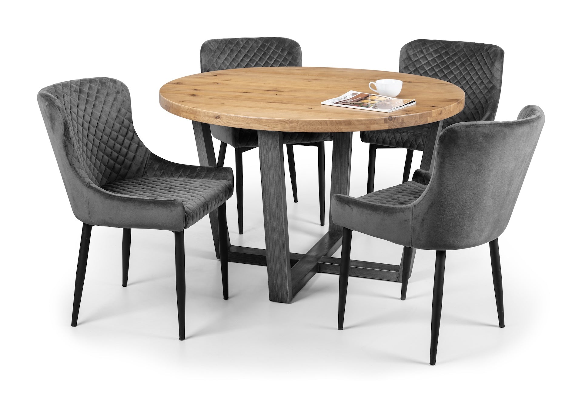 Luxe Velvet Dining Chairs - Grey (Set Of 2) – Julian Bowen, view 5