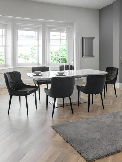 Luxe Velvet Dining Chairs - Grey (Set Of 2)