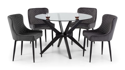 Luxe Velvet Dining Chairs - Grey (Set Of 2) – Julian Bowen, view 7