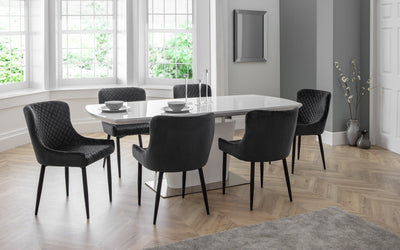 Luxe Velvet Dining Chairs - Grey (Set Of 2) – Julian Bowen, view 8