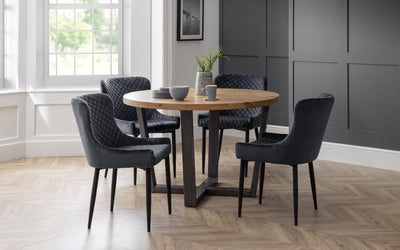 Luxe Velvet Dining Chairs - Grey (Set Of 2) – Julian Bowen, view 9