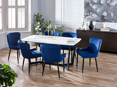 Luxe Velvet Dining Chairs - Blue (Set Of 2) – Julian Bowen, view 10