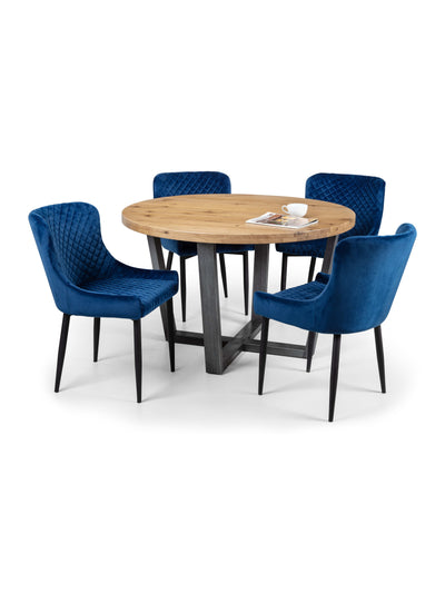 Luxe Velvet Dining Chairs - Blue (Set Of 2)