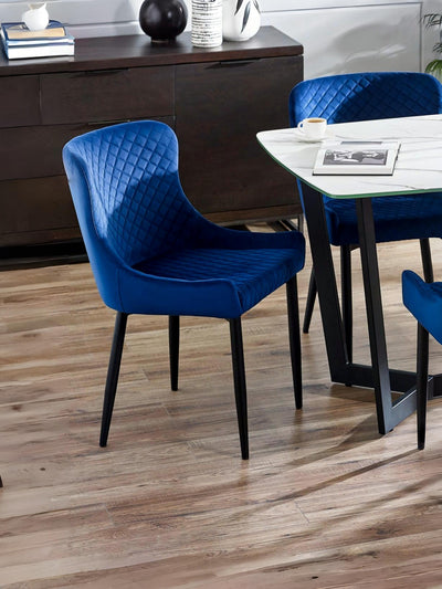Luxe Velvet Dining Chairs - Blue (Set Of 2)