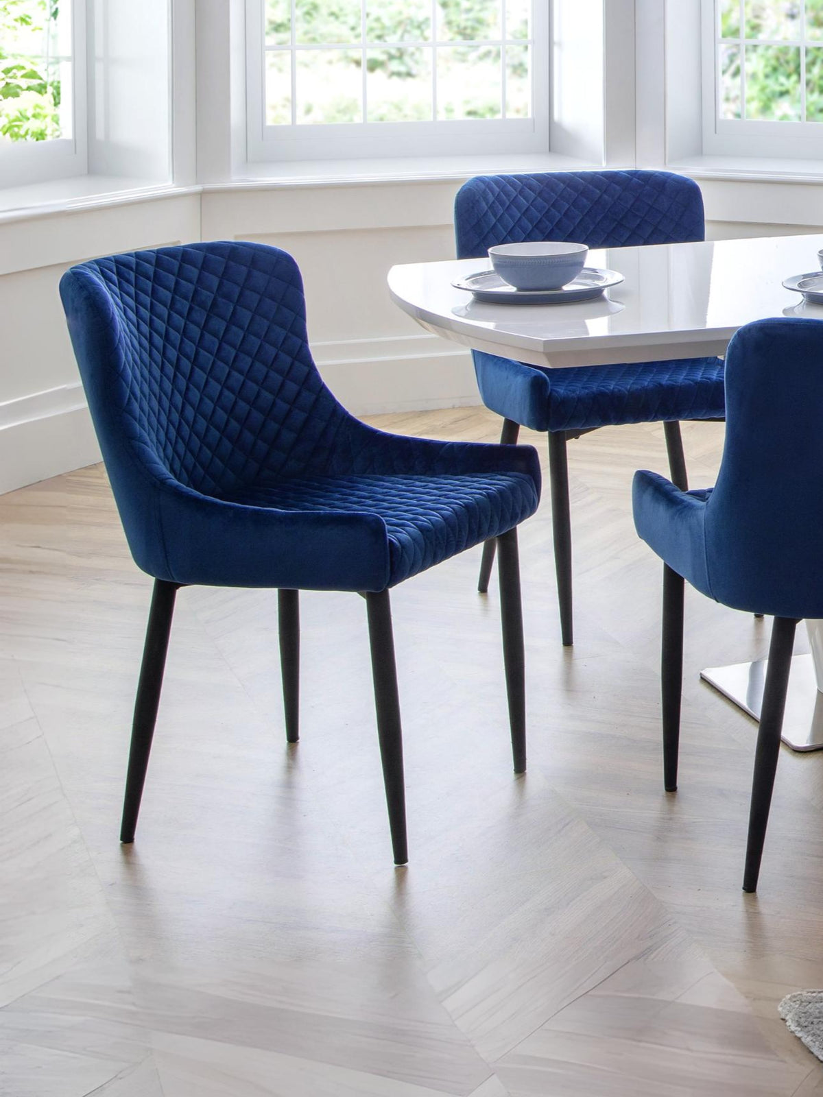 Luxe Velvet Dining Chairs - Blue (Set Of 2)