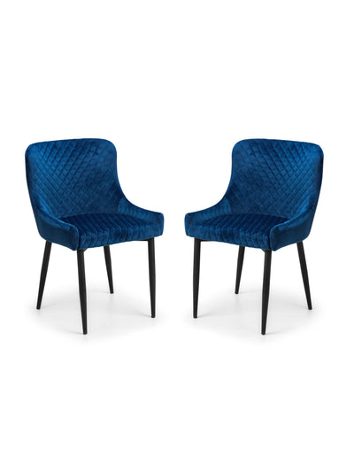 Luxe Velvet Dining Chairs - Blue (Set Of 2)