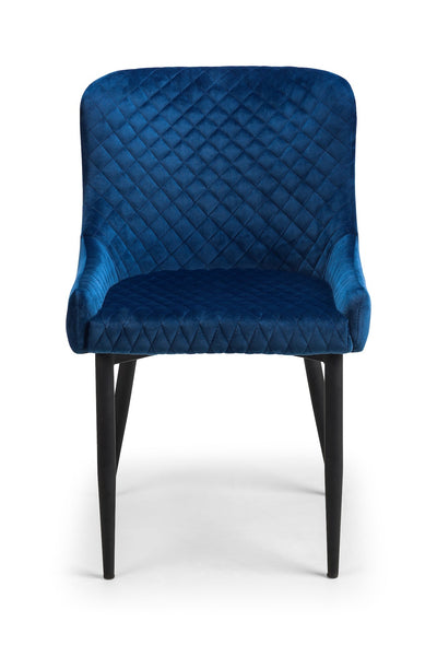 Luxe Velvet Dining Chairs - Blue (Set Of 2) – Julian Bowen, view 4