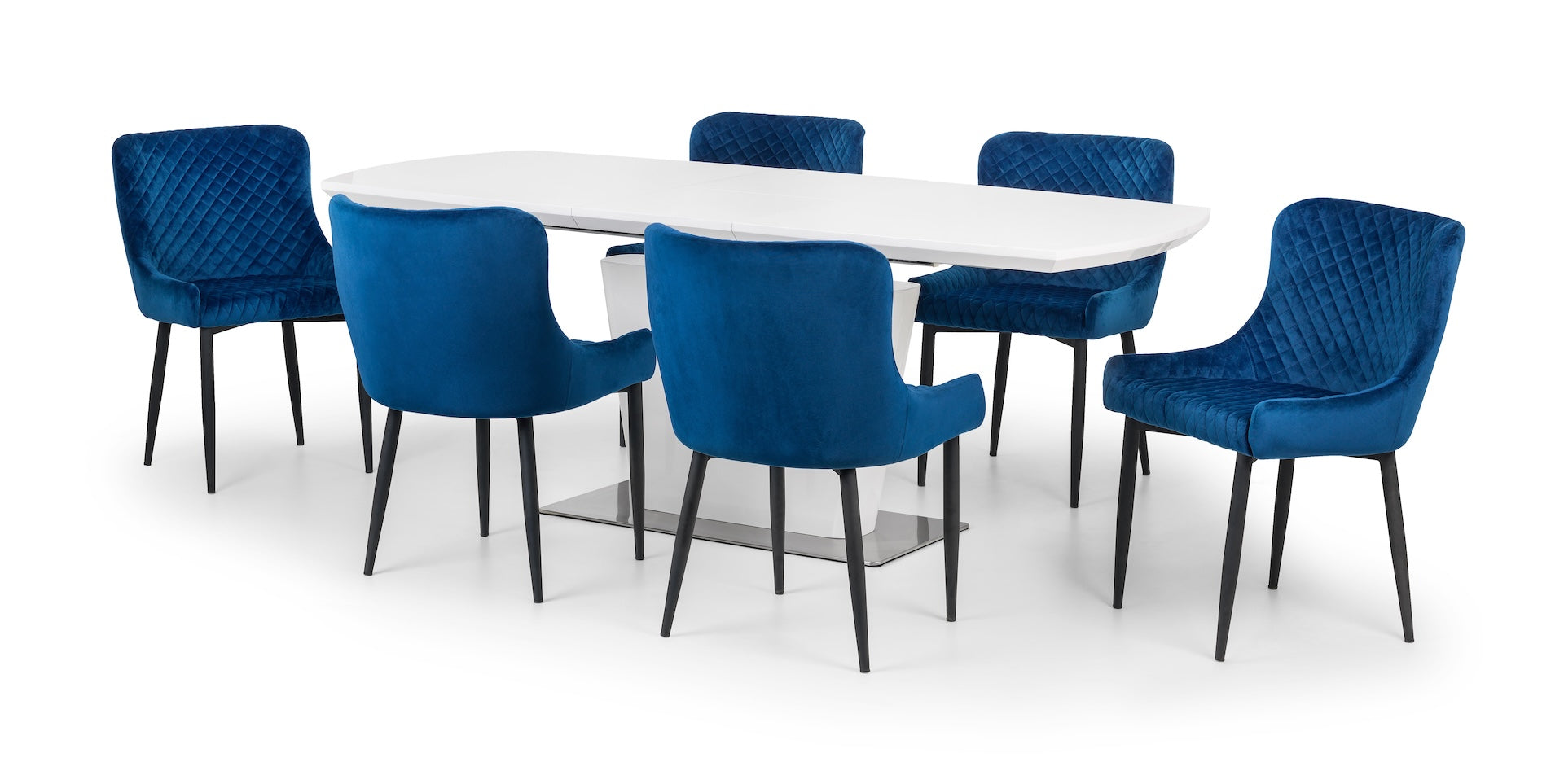 Luxe Velvet Dining Chairs - Blue (Set Of 2) – Julian Bowen, view 6