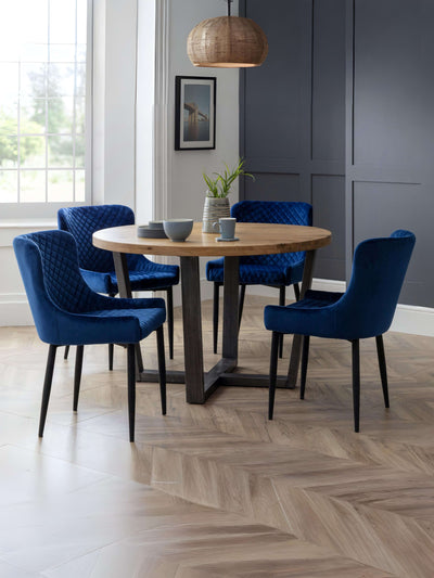 Luxe Velvet Dining Chairs - Blue (Set Of 2)