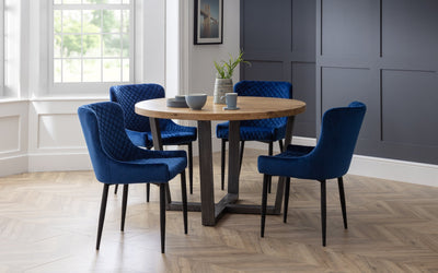 Luxe Velvet Dining Chairs - Blue (Set Of 2) – Julian Bowen, view 9