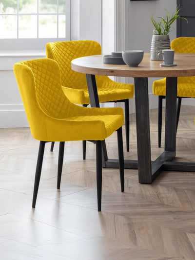 Luxe Velvet Dining Chairs - Mustard (Set Of 2)