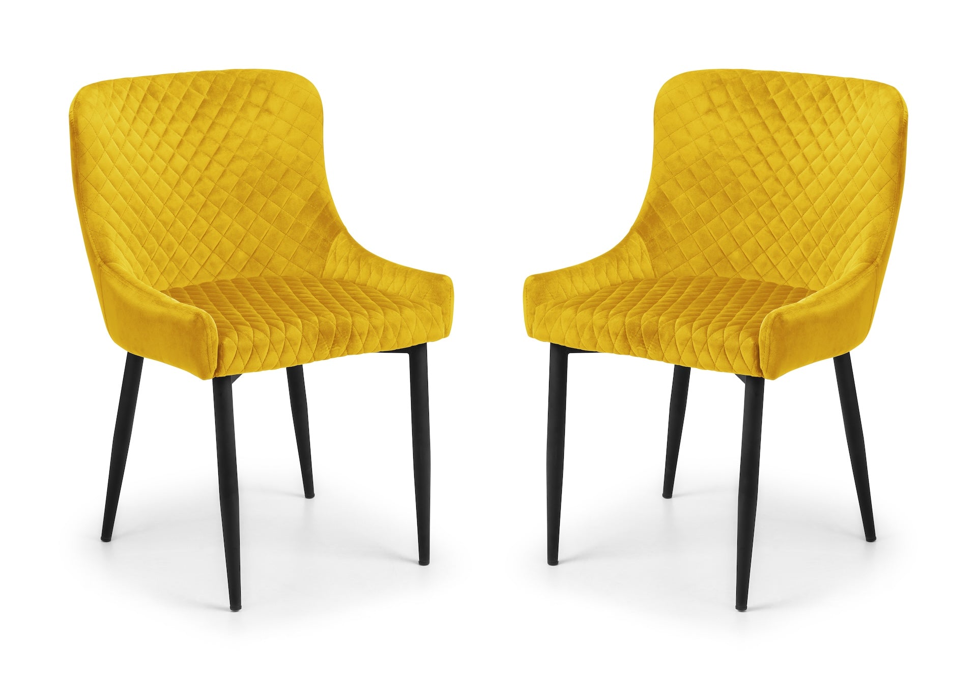 Luxe Velvet Dining Chairs - Mustard (Set Of 2) – Julian Bowen