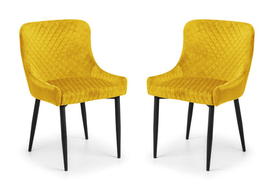 Luxe Velvet Dining Chairs - Mustard (Set Of 2) – Julian Bowen