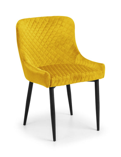 Luxe Velvet Dining Chairs - Mustard (Set Of 2) – Julian Bowen, view 3