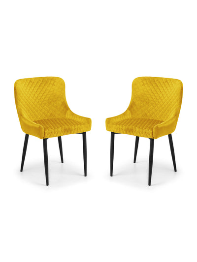 Luxe Velvet Dining Chairs - Mustard (Set Of 2)