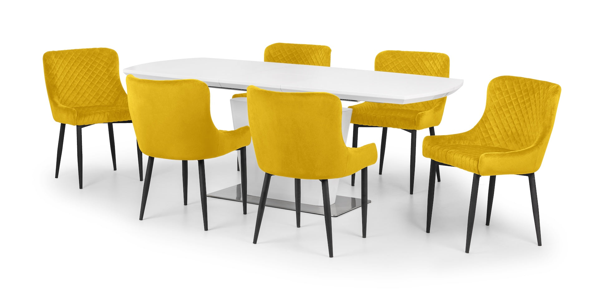 Luxe Velvet Dining Chairs - Mustard (Set Of 2) – Julian Bowen, view 6