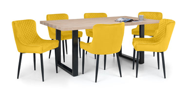 Luxe Velvet Dining Chairs - Mustard (Set Of 2) – Julian Bowen, view 8