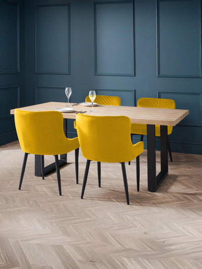 Luxe Velvet Dining Chairs - Mustard (Set Of 2)