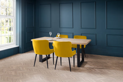 Luxe Velvet Dining Chairs - Mustard (Set Of 2) – Julian Bowen, view 4