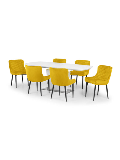 Luxe Velvet Dining Chairs - Mustard (Set Of 2)