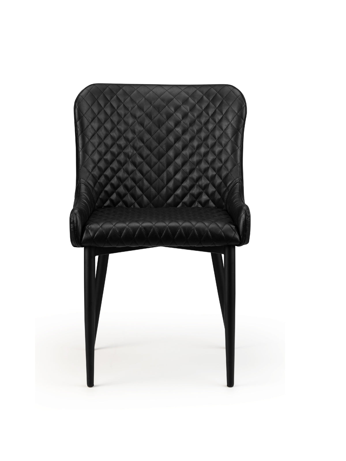 Luxe Faux Leather Dining Chairs Black (Set Of 2)