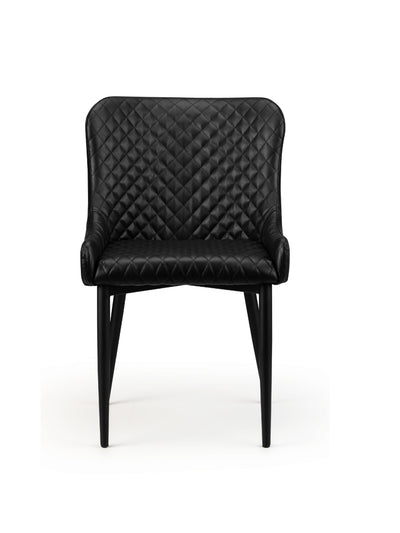 Luxe Faux Leather Dining Chairs Black (Set Of 2)
