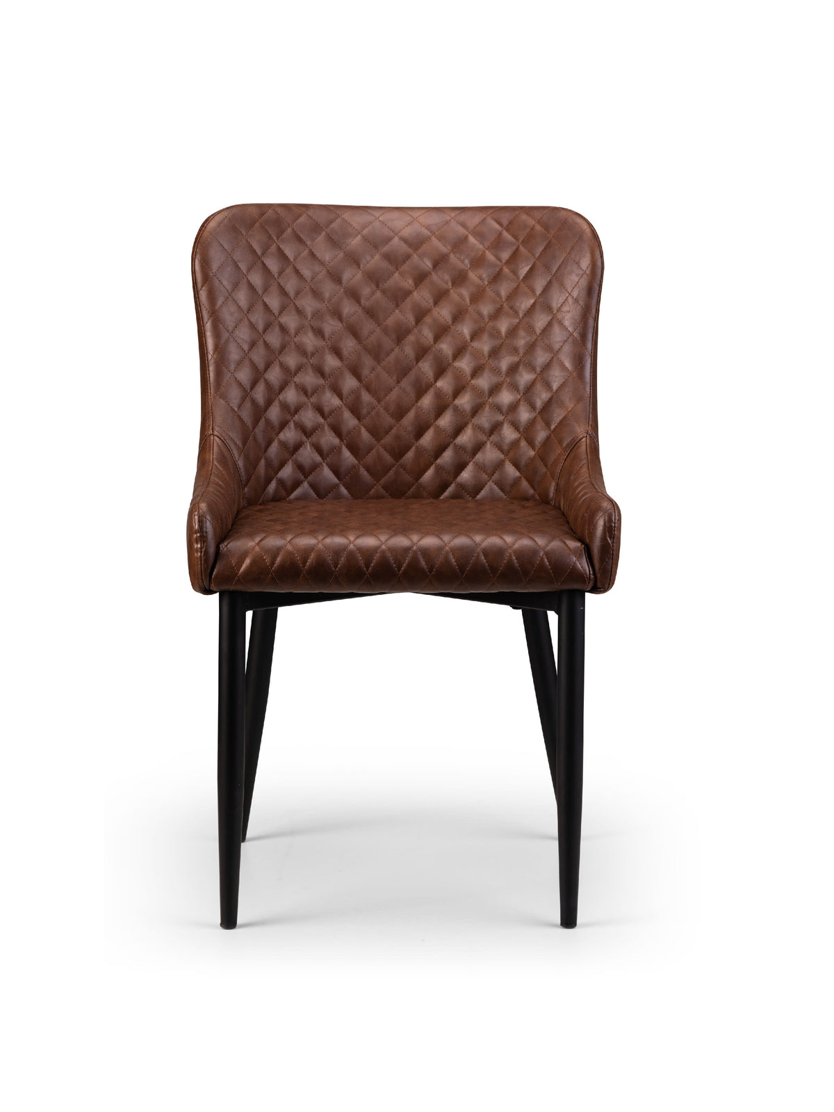 Luxe Faux Leather Dining Chairs Brown (Set Of 2)