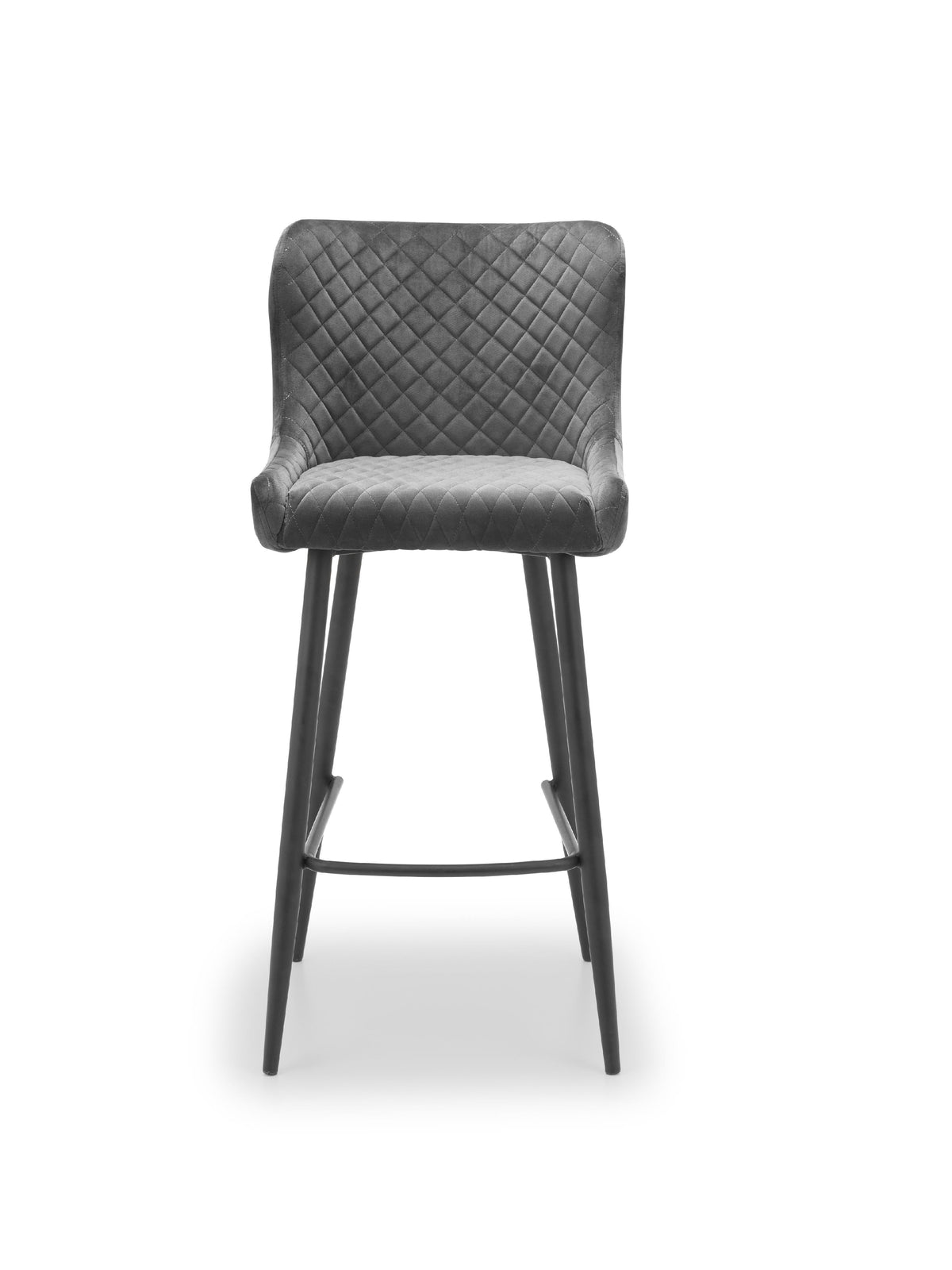 Luxe Velvet Bar Stool - Grey