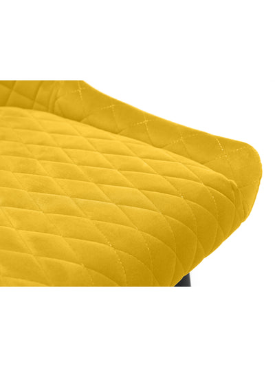 Luxe Velvet Bar Stool - Mustard