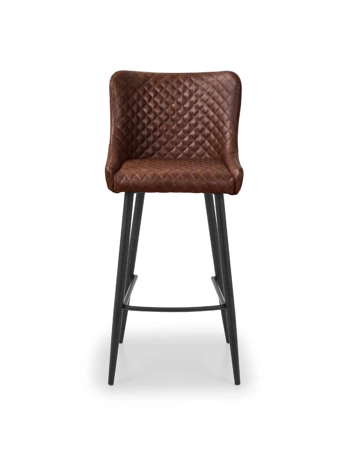 Luxe Faux Leather Barstool - Brown