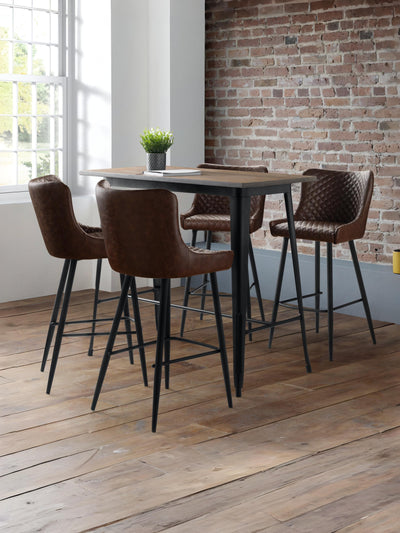 Luxe Faux Leather Barstool - Brown