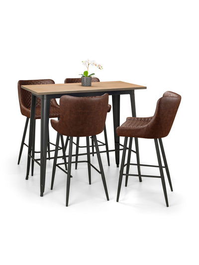 Luxe Faux Leather Barstool - Brown