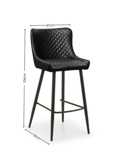Luxe Faux Leather Barstool - Black