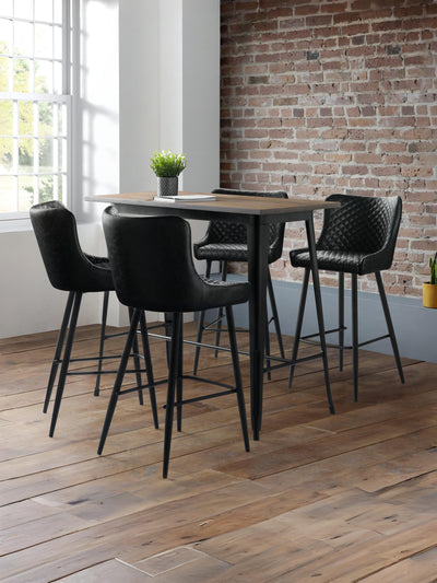 Luxe Faux Leather Barstool - Black