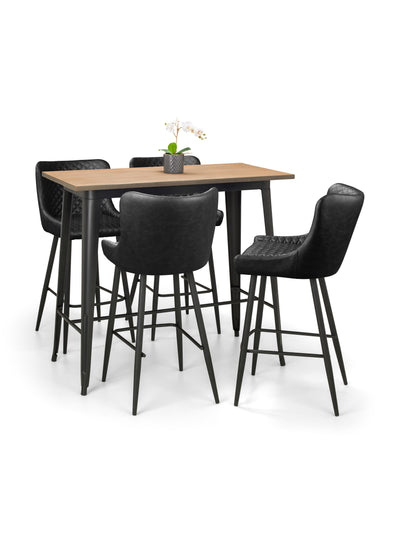 Luxe Faux Leather Barstool - Black