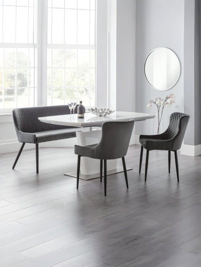 Luxe High Back Bench - Grey