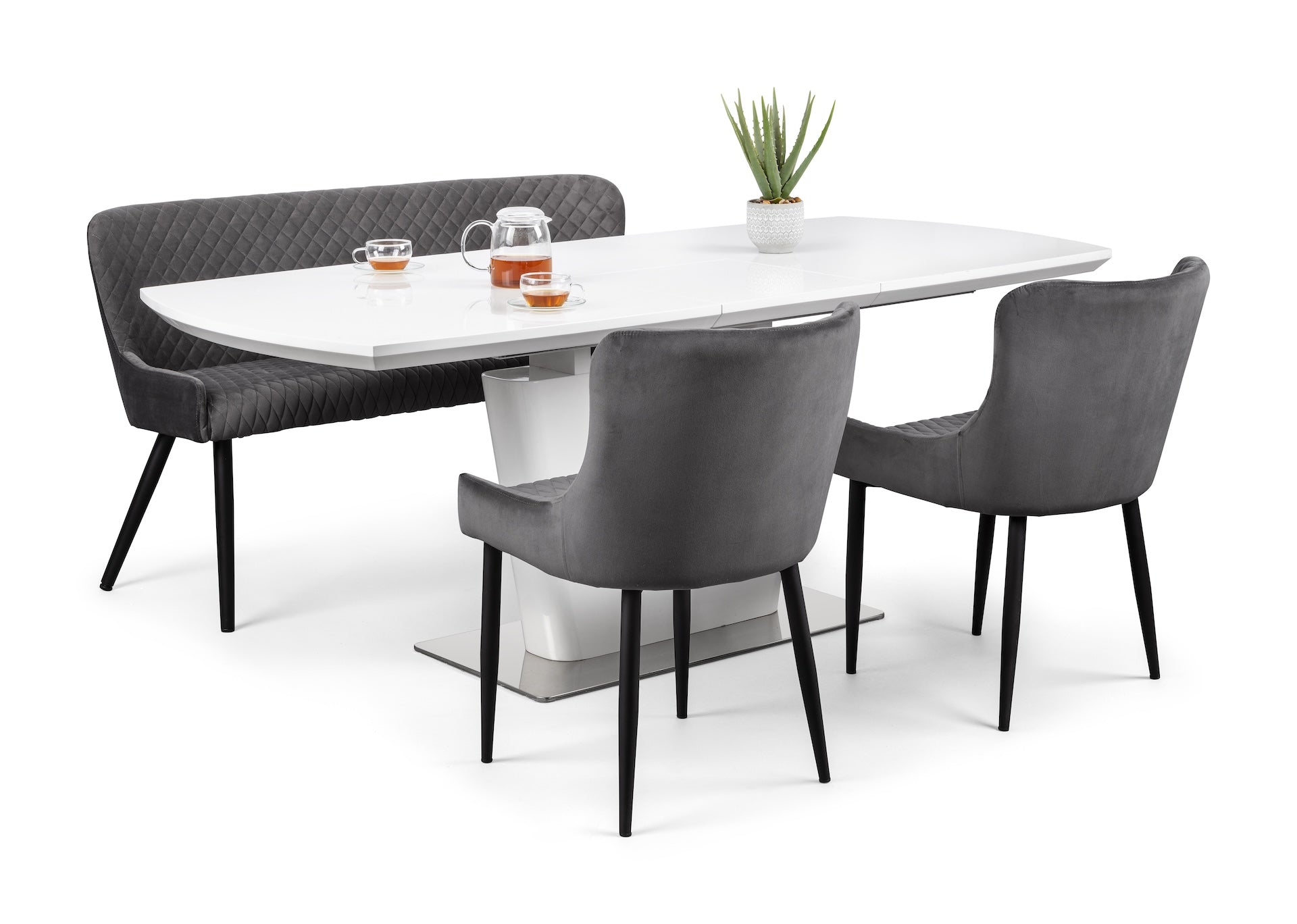 Luxe High Back Bench - Grey – Julian Bowen, view 6