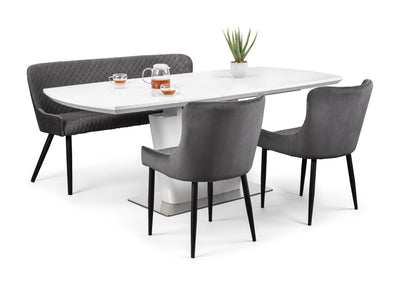 Luxe High Back Bench - Grey – Julian Bowen, view 6